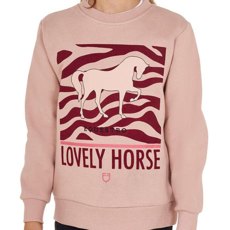 Felpa girocollo donna in cotone Lovely horse Equestro