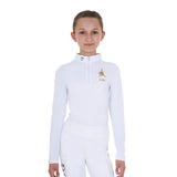 Polo bambina da concorso maniche lunghe Equestro X FISE