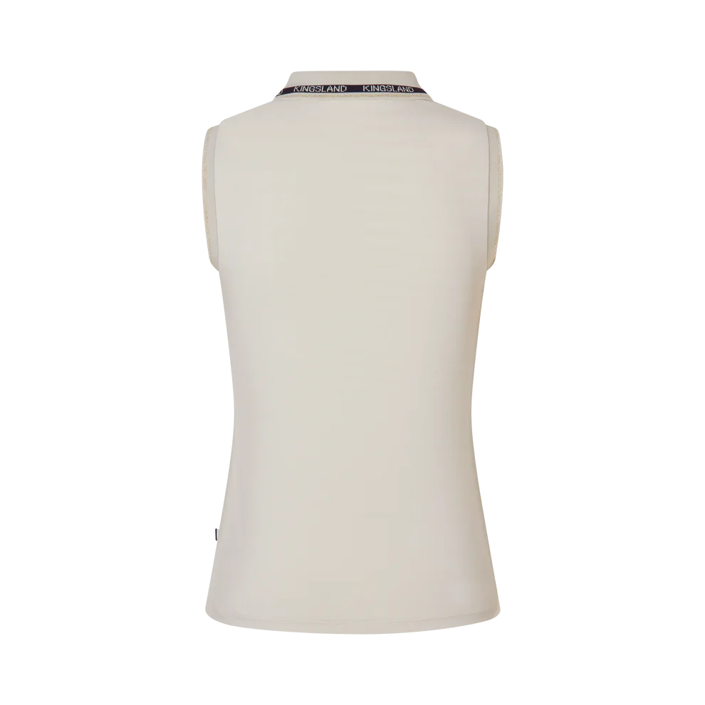 Polo senza maniche in piqué da donna KLNaira beige