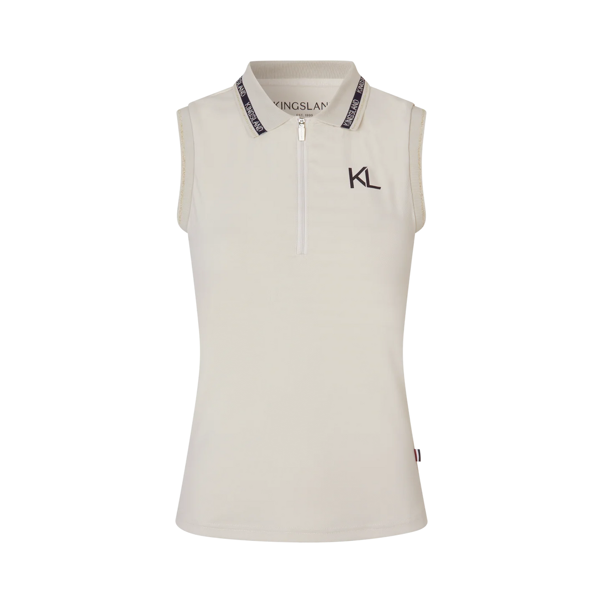 Polo senza maniche in piqué da donna KLNaira beige