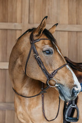 Testiera Braided Flash Noseband Dy'On marrone