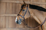 Testiera Dy'On Plaited Flash Noseband with Pull Marrone