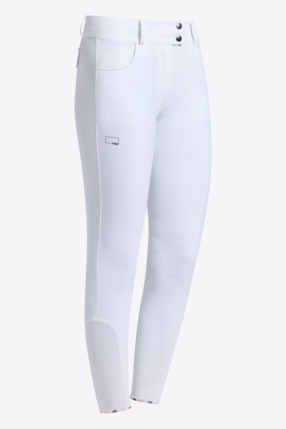 Pantaloni donna Rider's Gene a vita alta con tasche bianchi