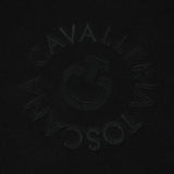 Coperta tecnica in pile nero con logo ricamato tono su tono Cavalleria Toscana