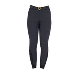 Pantaloni donna slim fit grip con logo Equestro navy blu