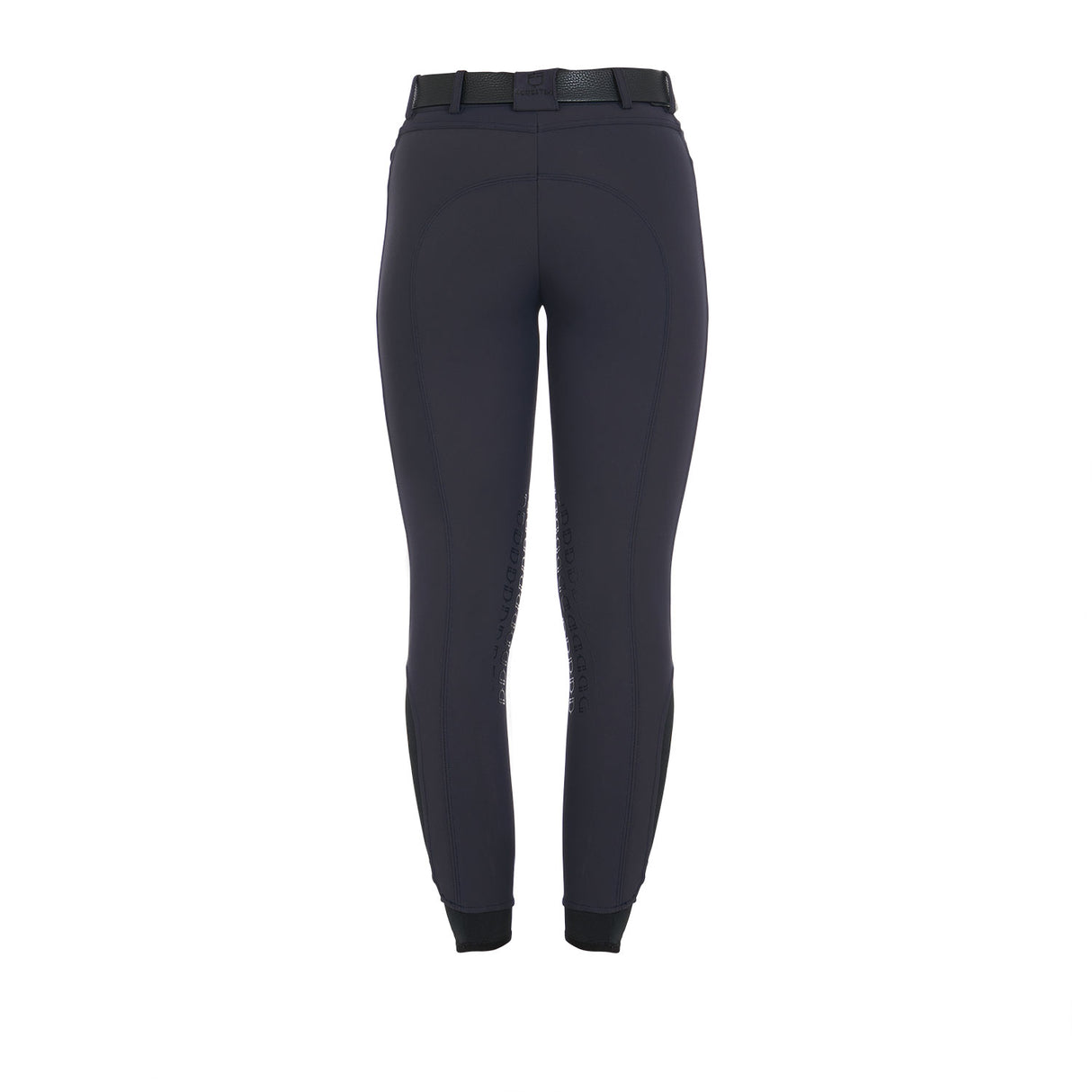 Pantaloni donna slim fit grip con logo Equestro navy blu