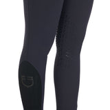 Pantaloni donna slim fit grip con logo Equestro navy blu