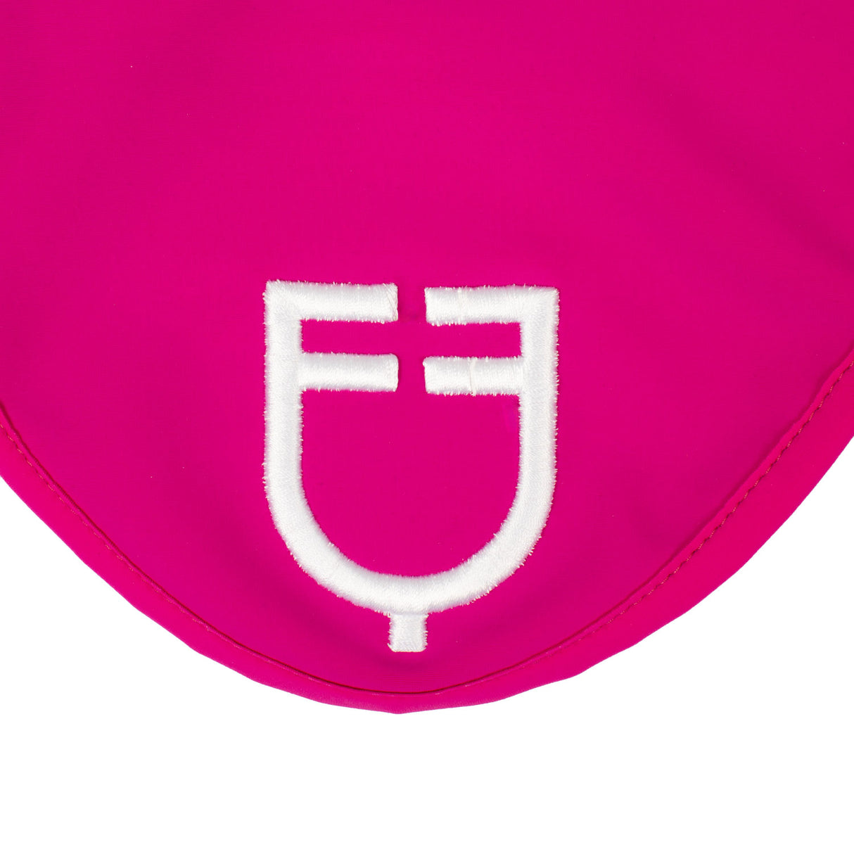 Cuffietta in tessuto tecnico con logo Equestro fucsia/bianco