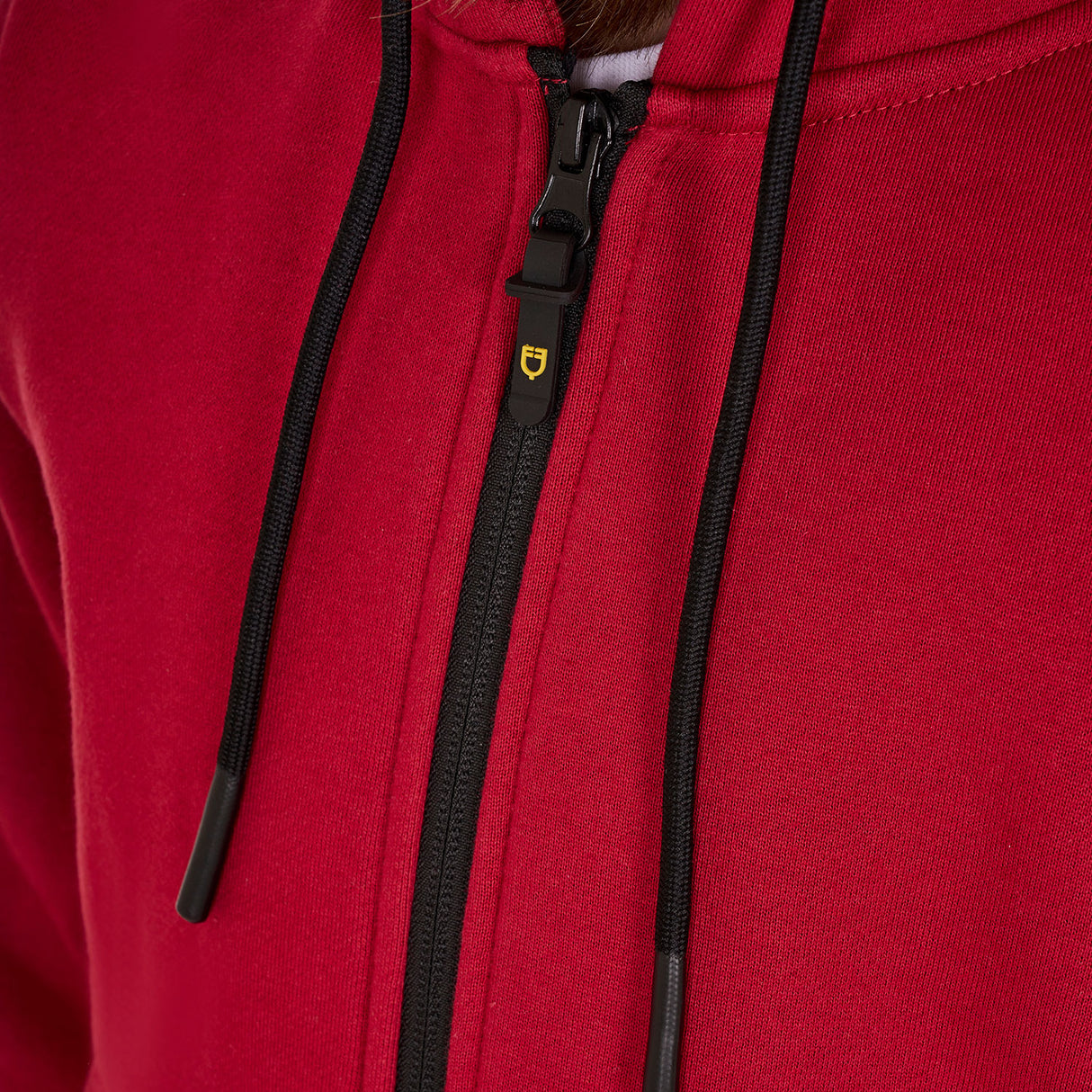 Felpa bambina full zip con pile interno rosso Equestro