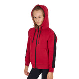 Felpa bambina full zip con pile interno rosso Equestro