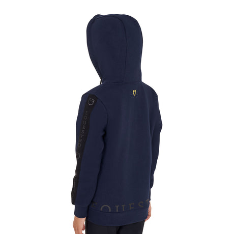 Felpa bambina full zip con pile interno navy Equestro