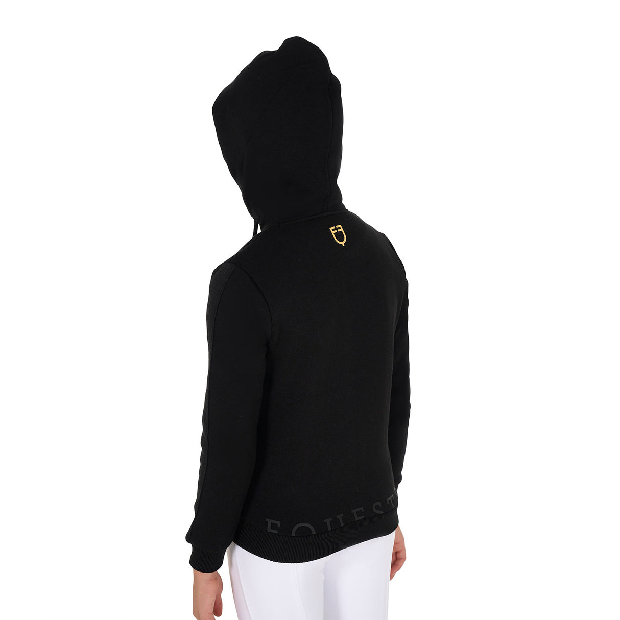 Felpa bambina full zip con pile interno Equestro nero