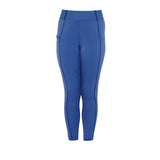 Leggings bambina Equestro full grip con logo sodalite blue