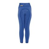 Leggings bambina Equestro full grip con logo sodalite blue