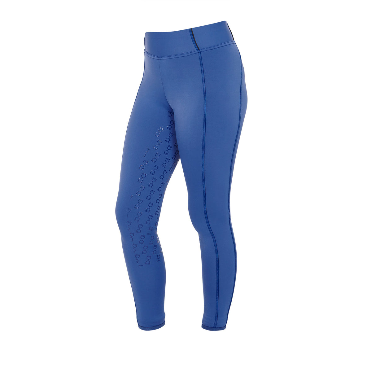 Leggings bambina Equestro full grip con logo sodalite blue