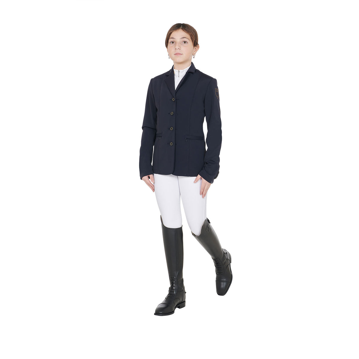 Giacca da gara bambini slim fit quattro bottoni Equestro