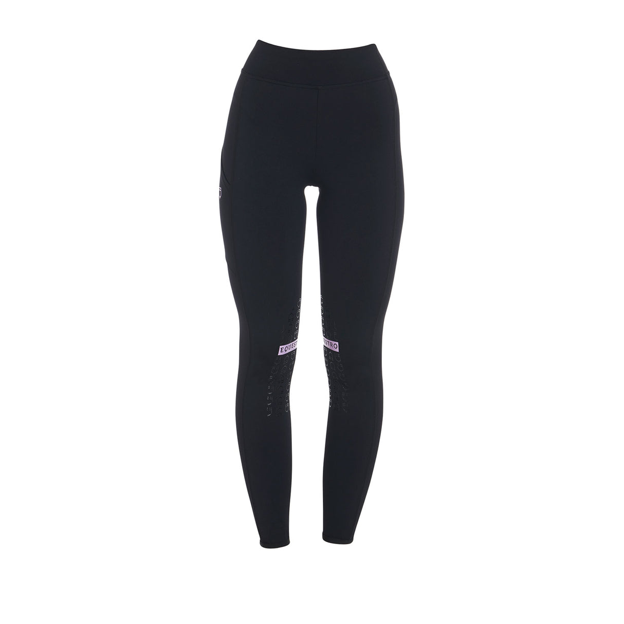 Leggins donna slim fit light tessuto elasticizzato con inserti lilla Equestro