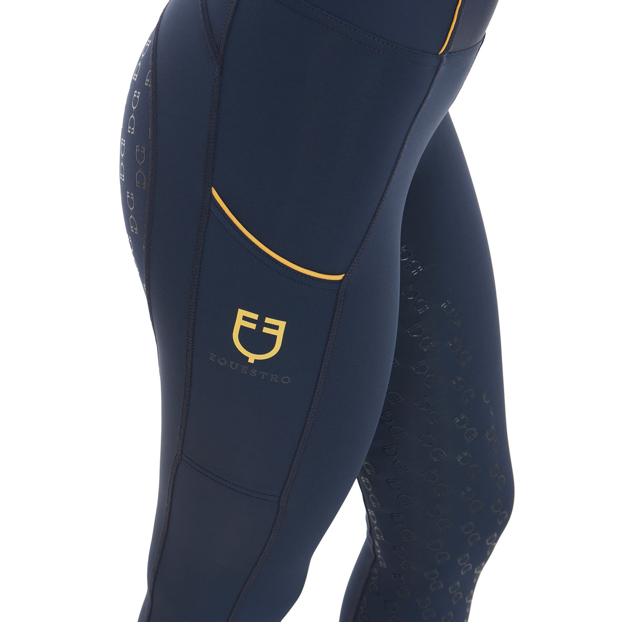 Leggings donna slip fit full Grip Equestro blu