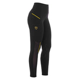 Leggings da donna slim fit in tessuto tecnico con full grip Equestro nero