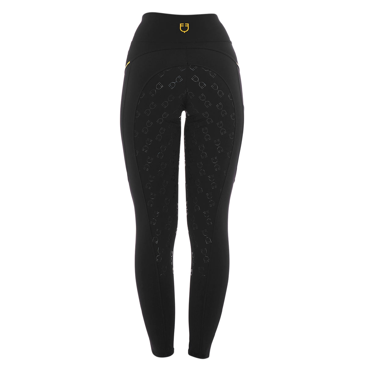 Leggings da donna slim fit in tessuto tecnico con full grip Equestro nero