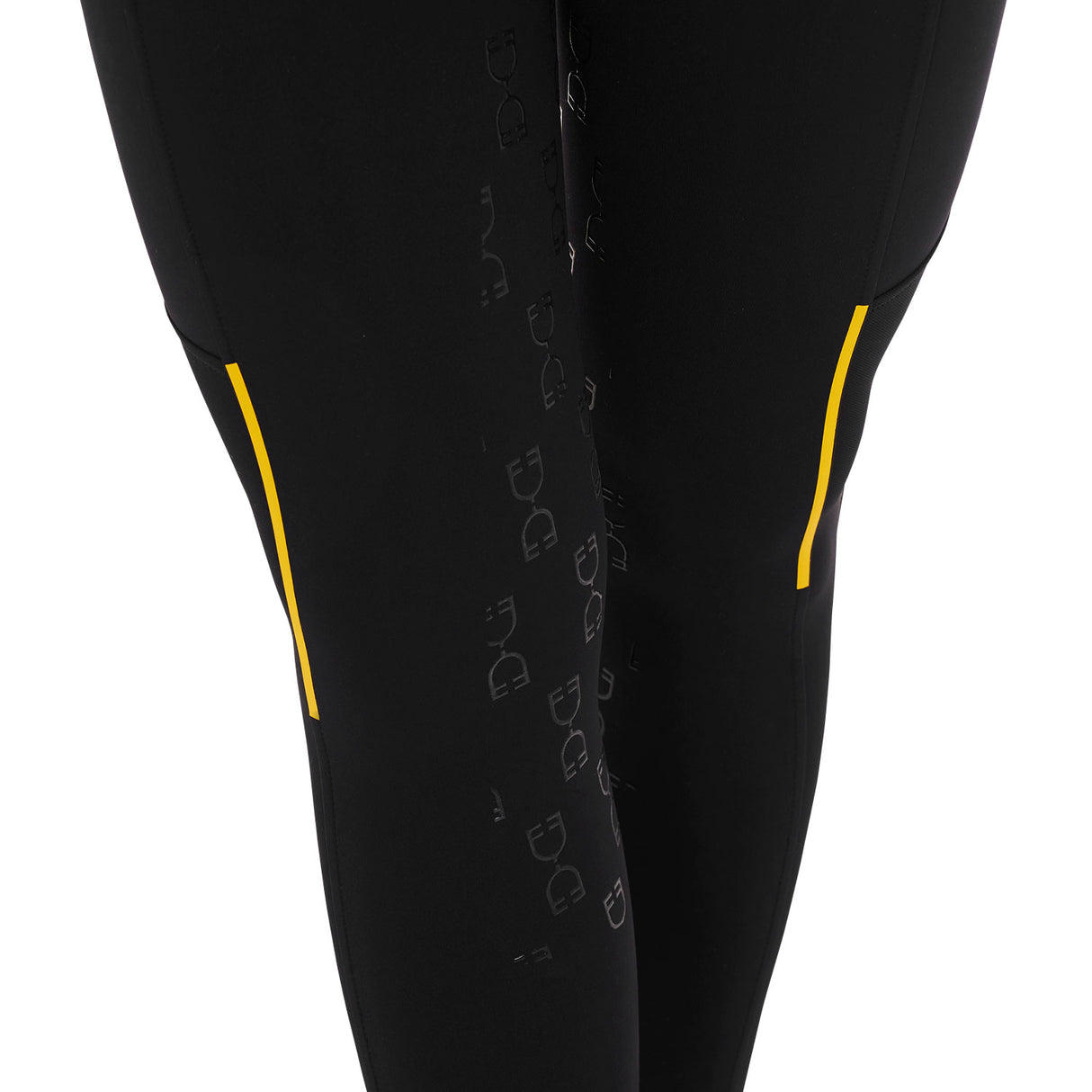 Leggings da donna slim fit in tessuto tecnico con full grip Equestro nero