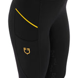 Leggings da donna slim fit in tessuto tecnico con full grip Equestro nero