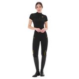 Leggings da donna slim fit in tessuto tecnico con full grip Equestro nero