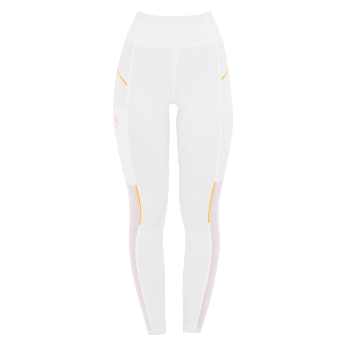 Leggings da donna slim fit in tessuto tecnico con full grip Equestro bianco