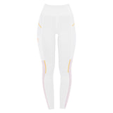 Leggings da donna slim fit in tessuto tecnico con full grip Equestro bianco