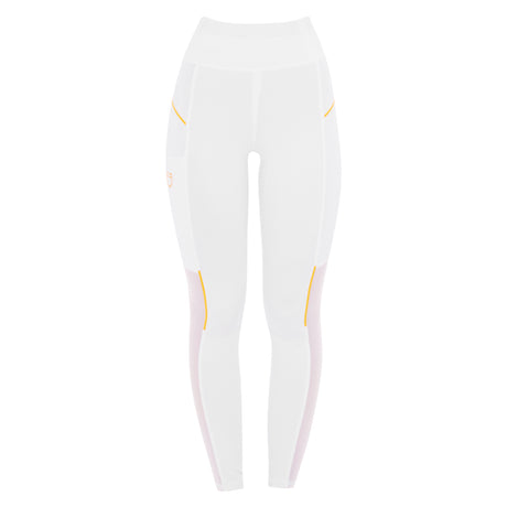 Leggings da donna slim fit in tessuto tecnico con full grip Equestro bianco