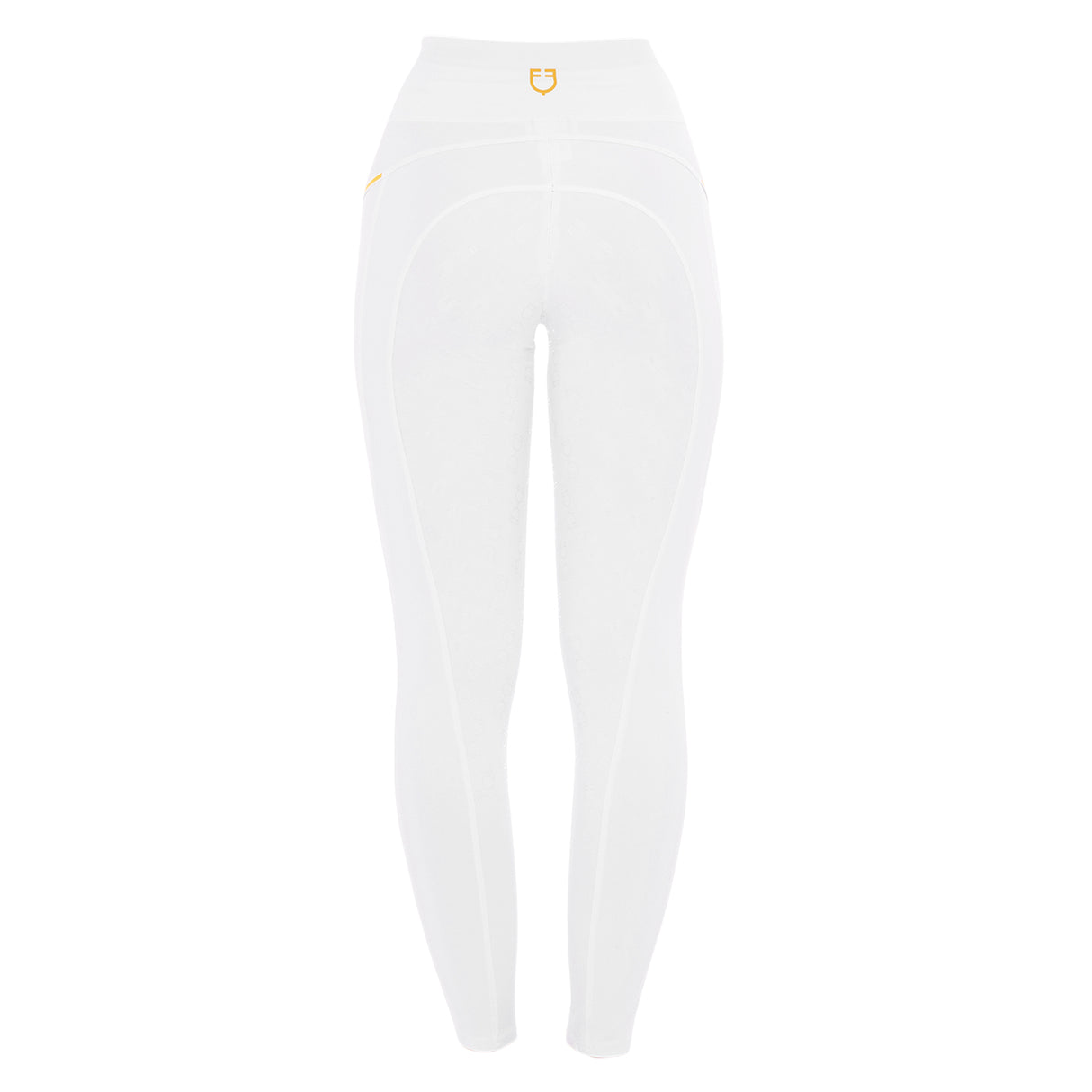 Leggings da donna slim fit in tessuto tecnico con full grip Equestro bianco