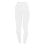 Leggings da donna slim fit in tessuto tecnico con full grip Equestro bianco