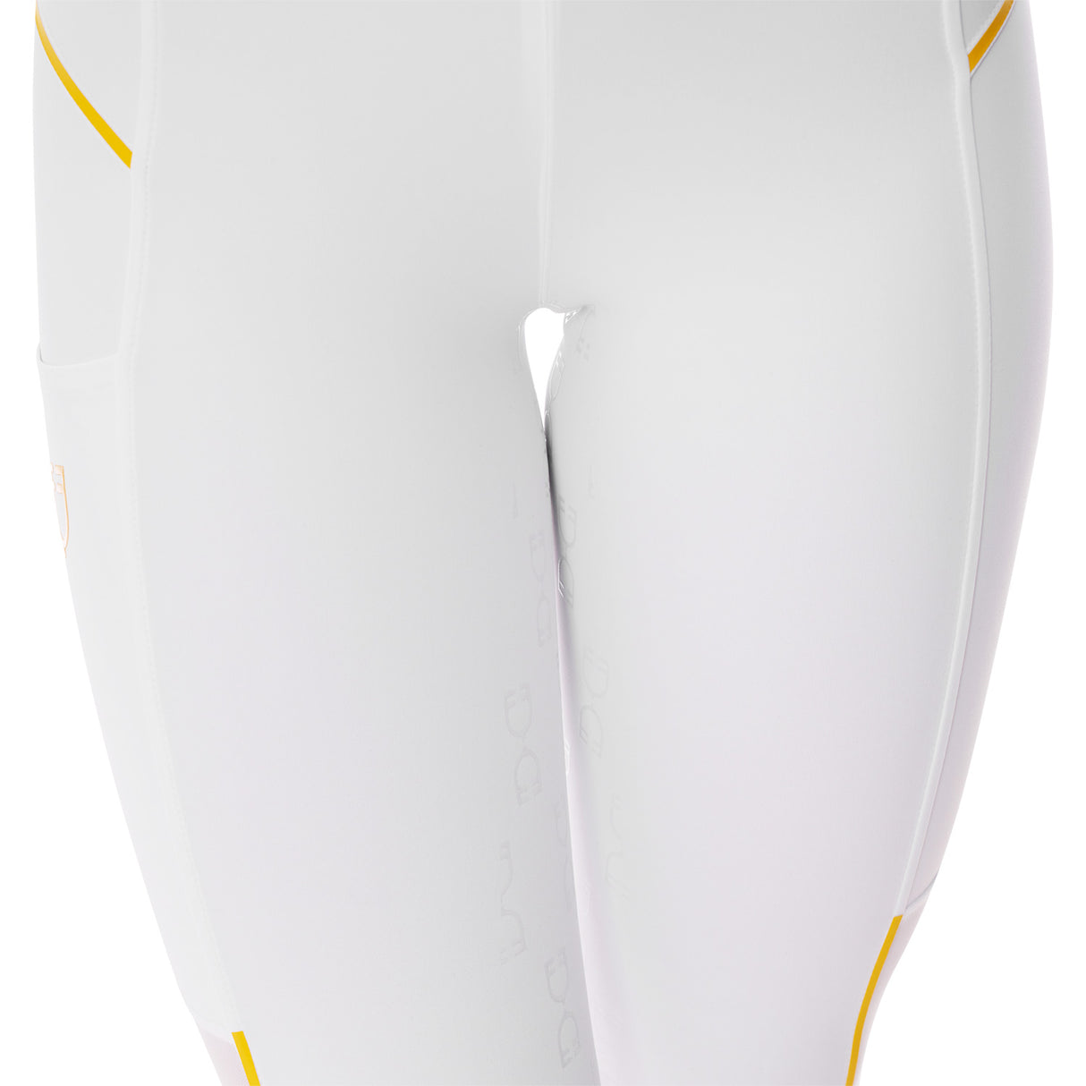 Leggings da donna slim fit in tessuto tecnico con full grip Equestro bianco