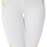 Leggings da donna slim fit in tessuto tecnico con full grip Equestro bianco