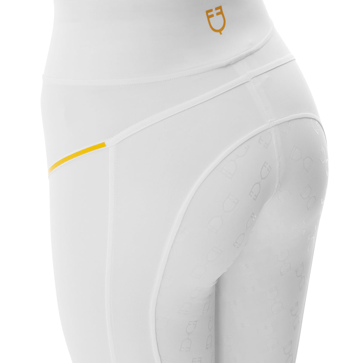 Leggings da donna slim fit in tessuto tecnico con full grip Equestro bianco