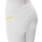 Leggings da donna slim fit in tessuto tecnico con full grip Equestro bianco