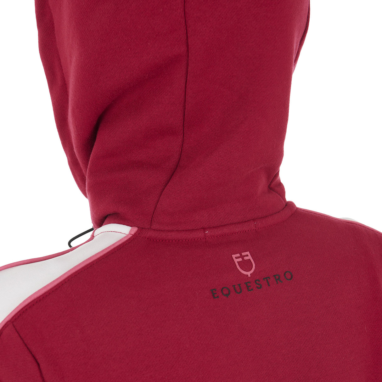 Felpa donna con cappuccio e zip frontale Equestro rossa