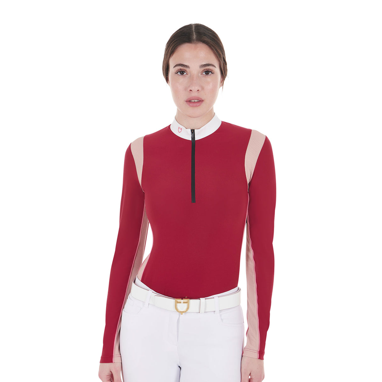 Polo da concorso donna con inserti in mesh Equestro