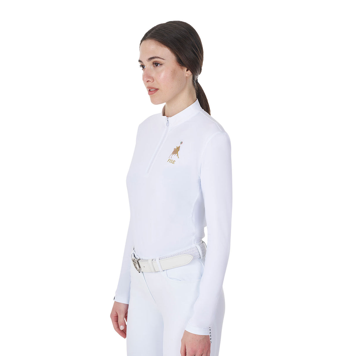 Polo donna da concorso manica lunga Equestro X FISE