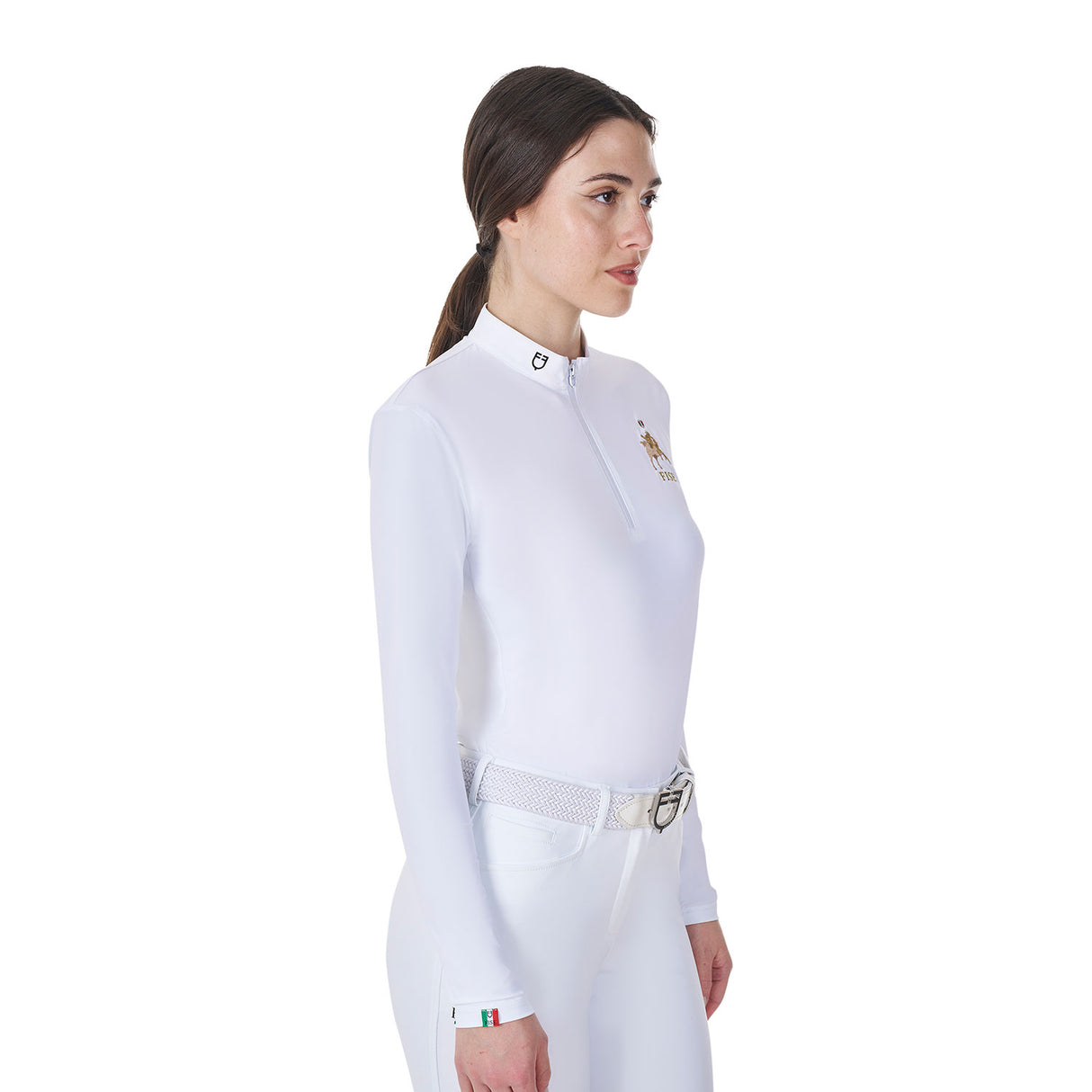 Polo donna da concorso manica lunga Equestro X FISE