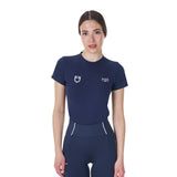 T-shirt donna slim fit Equestro X FISE blu navy