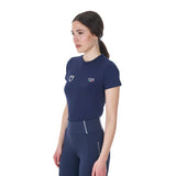 T-shirt donna slim fit Equestro X FISE blu navy