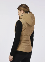 Gilet imbottito da donna con scritta Vestrum senape