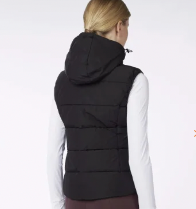 Gilet imbottito da donna con scritta Vestrum nero