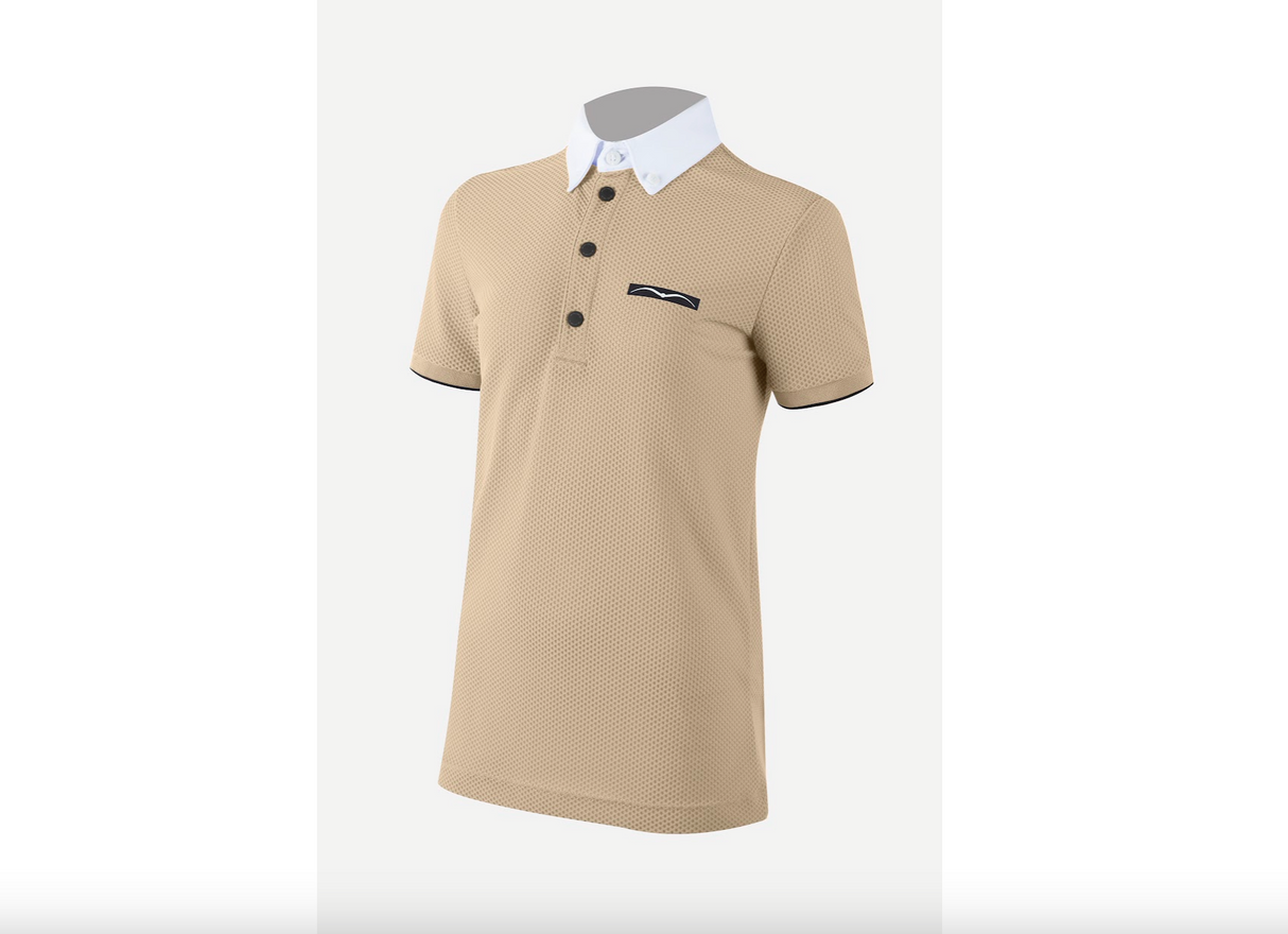 Polo da gara bambino Animo modello Azzorre24S beige