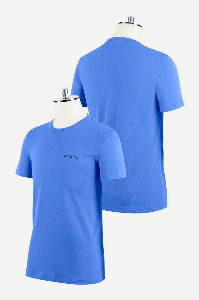 T-shirt uomo mezza manica modello Calibano 24S Animo azzurra