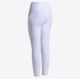 Leggings bambina con inserti traforati Cavalleria Toscana bianco