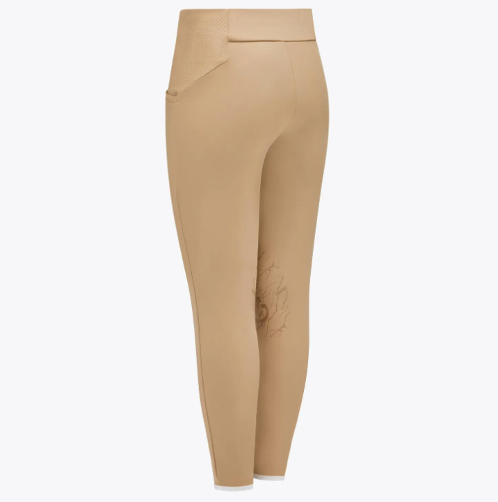 Leggins da bambina Cavalleria Toscana con inserti traforati beige