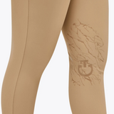 Leggins da bambina Cavalleria Toscana con inserti traforati beige