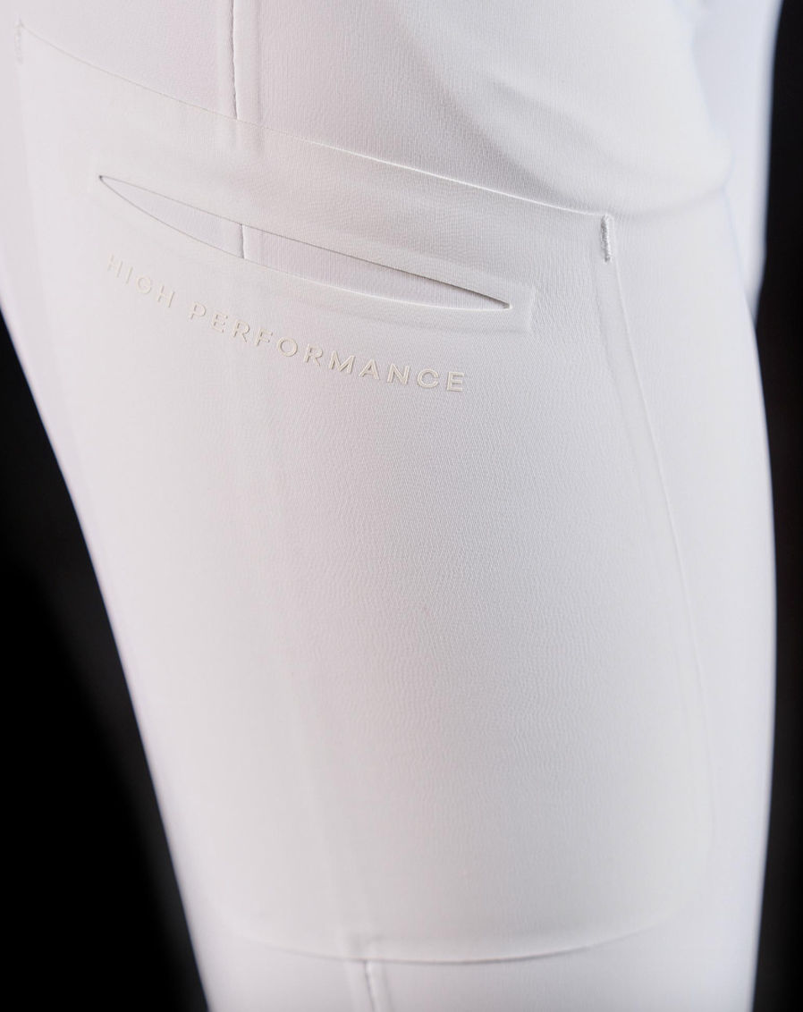 Pantalone slim fit donna Equestro Ridertechnology full grip bianco